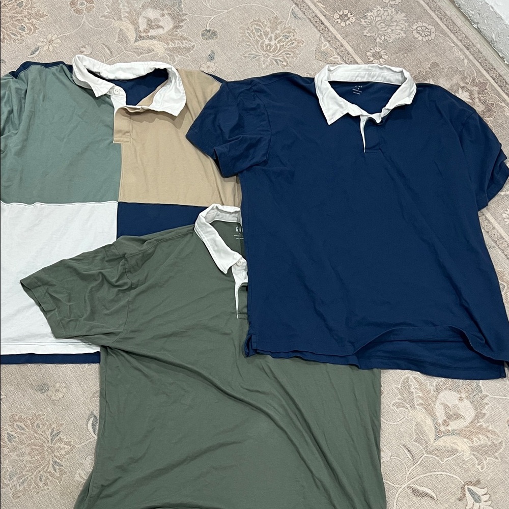 GAP Bundle Color Block and Solid Polo Shirts